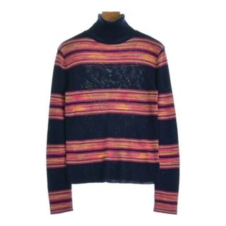 ミッソーニ(MISSONI)のMISSONI ニット・セーター -(S位) 紺xピンクx黄等(ボーダー) 【古着】【中古】(ニット/セーター)