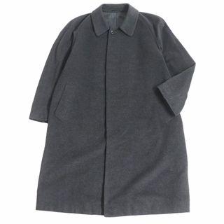 ランバン(LANVIN)の極美品□LANVIN/ランバン 無地 ロゴボタン フライフロント カシミヤ100％ ステンカラーコート/ロングコート ダークグレー 48R 正規品(ステンカラーコート)