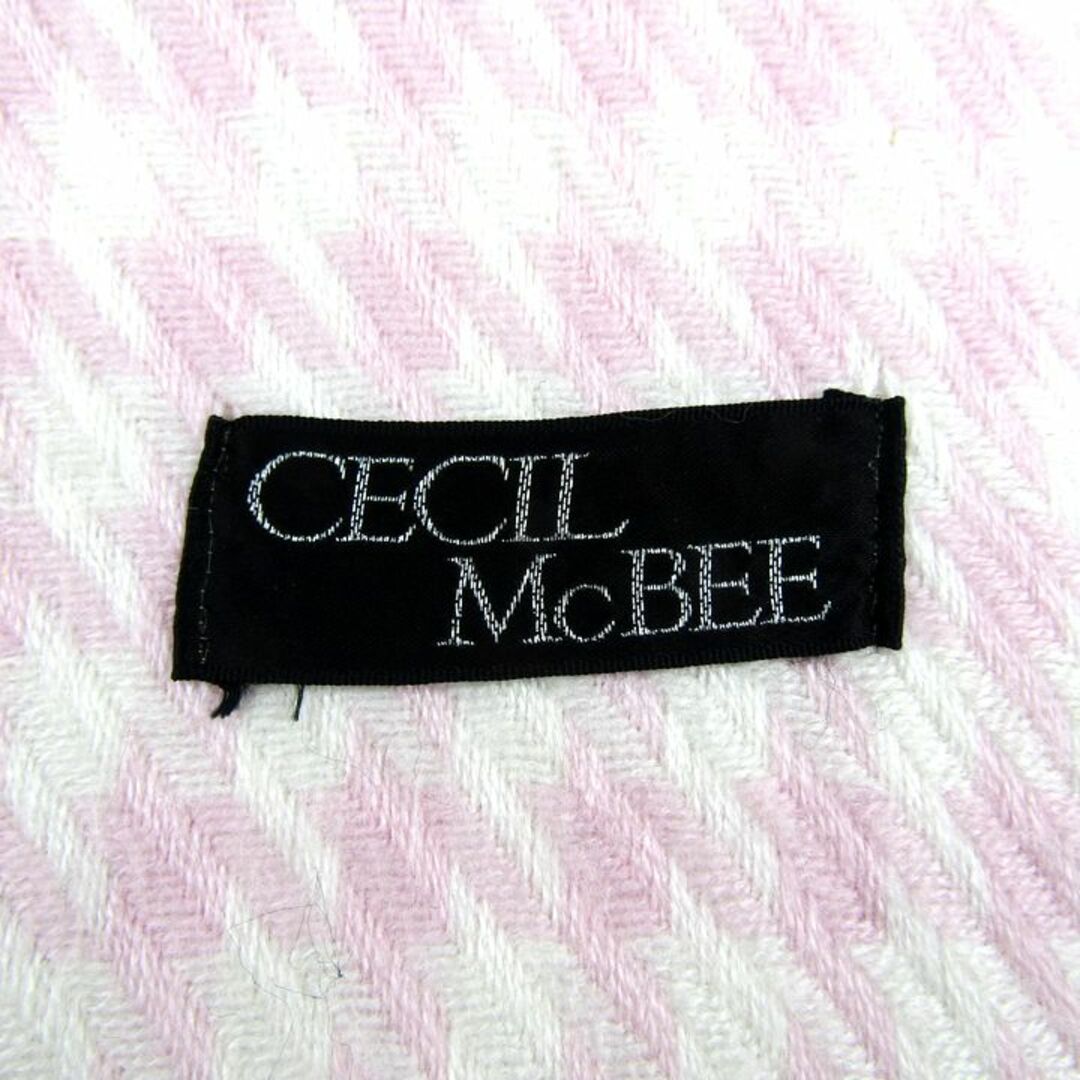 CECIL McBEE(セシルマクビー)のセシルマクビー マフラー ストール 千鳥格子 チェック柄 ブランド 小物 レディース ピンク CECIL McBEE レディースのファッション小物(マフラー/ショール)の商品写真