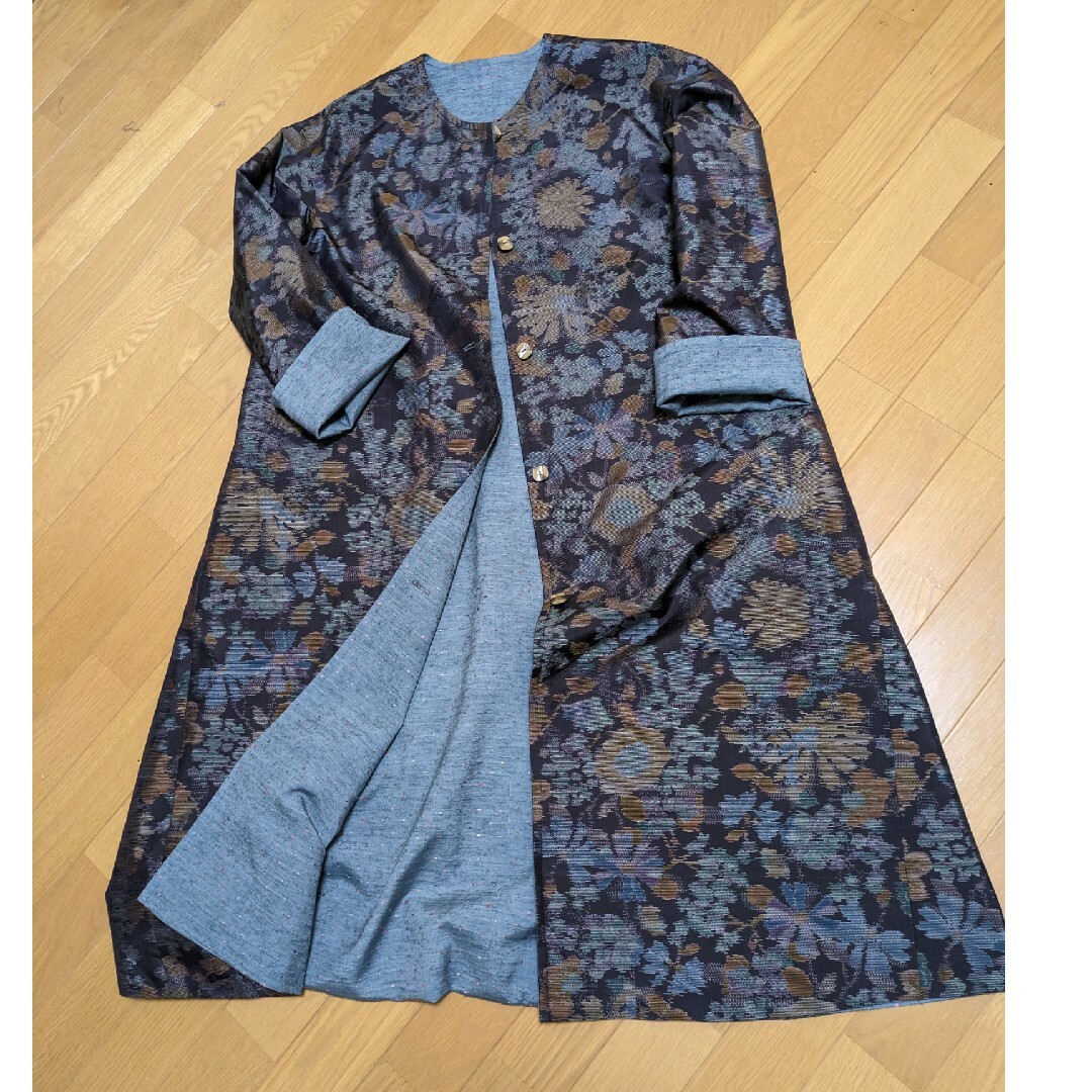SOLD 着物リメイクリバーシブルコート 大島紬 M〜Lの通販 by SOLD 着物リメイクリバーシブルコート 大島紬 M〜Lの通販 by