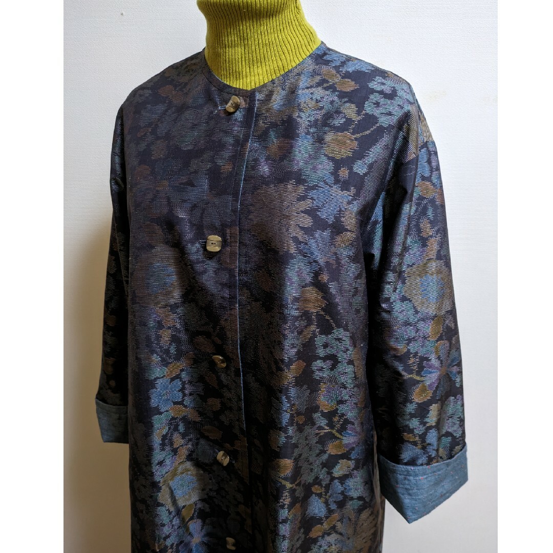 SOLD 着物リメイクリバーシブルコート 大島紬 M〜Lの通販 by SOLD 着物リメイクリバーシブルコート 大島紬 M〜Lの通販 by