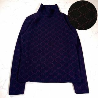 グッチ(Gucci)の【極美品】GUCCI グッチ　GG柄　カシミヤ　ヴィンテージタートルネックニット(ニット/セーター)