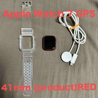 アップルウォッチ(Apple Watch)のApple Watch 41mm GPSモデル レッド 本体+バンド+ケーブル(その他)