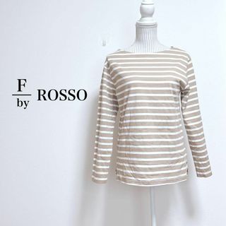 ロッソ(ROSSO)のエフバイロッソ　ボーダーカットソー　長袖【F】ナチュラル　カジュアル　ベーシック(Tシャツ(長袖/七分))