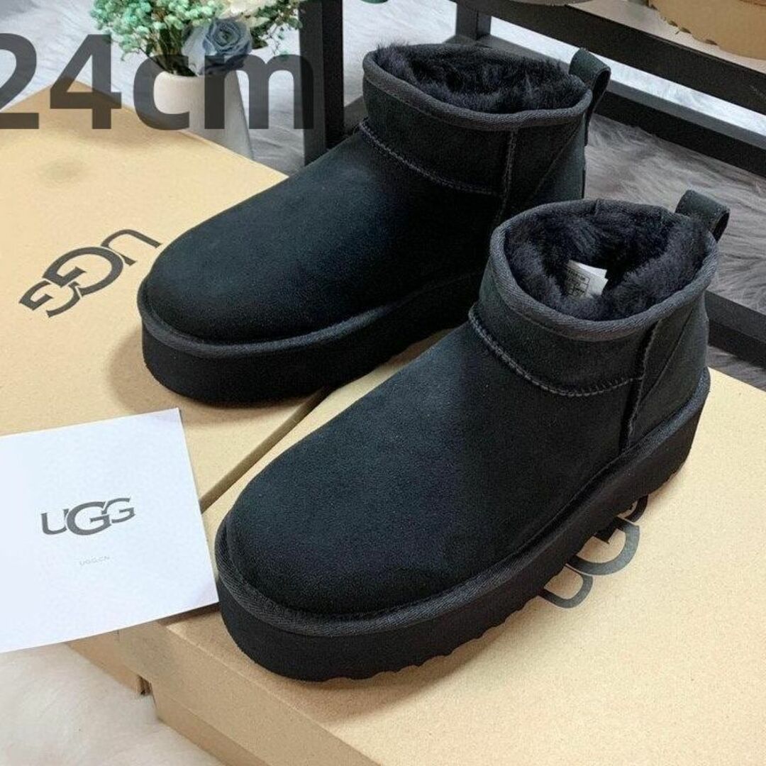 カラーブラックUGG クラシックウルトラミニ　24センチ