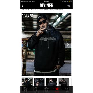 ディバイナー(DIVINER)のdivinerブラックレター(パーカー)