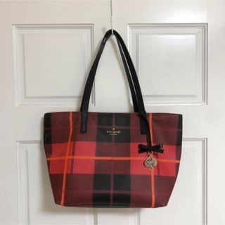 ケイトスペードニューヨーク(kate spade new york)のケイトスペード ★ 赤 チェック バッグ(トートバッグ)