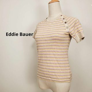 エディーバウアー(Eddie Bauer)のエディーバウアーEddieBauerレディースXSベージュカットソーカシミア混(Tシャツ(半袖/袖なし))