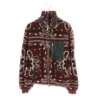 アミリ(AMIRI)のアミリ  Printed Bandana Polar Fleece Jacket レザー切替バンダナフリースブルゾン メンズ M(ブルゾン)