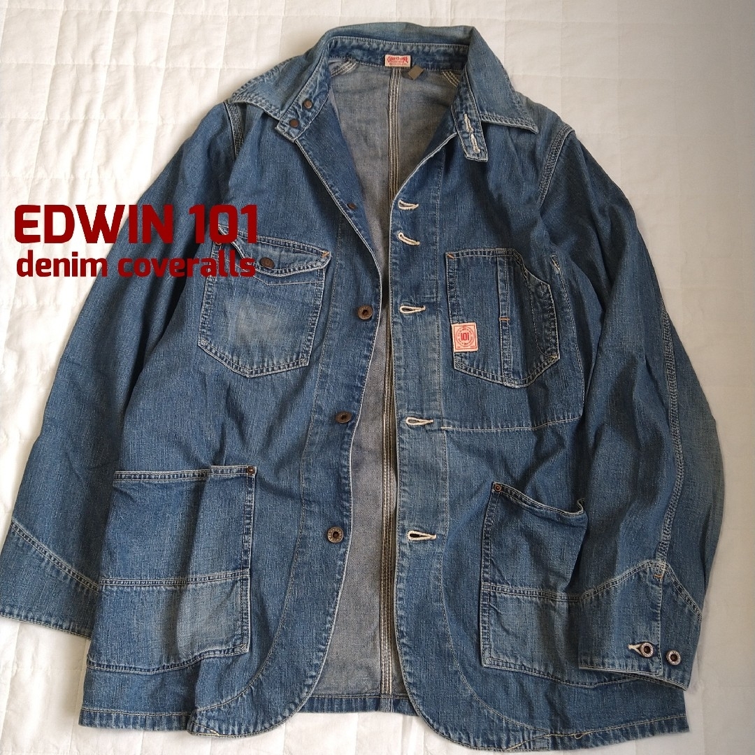 EDWIN(エドウィン)のエドウィン EDWIN 101 デニムカバーオール 完売 レア 美品 メンズのジャケット/アウター(Gジャン/デニムジャケット)の商品写真