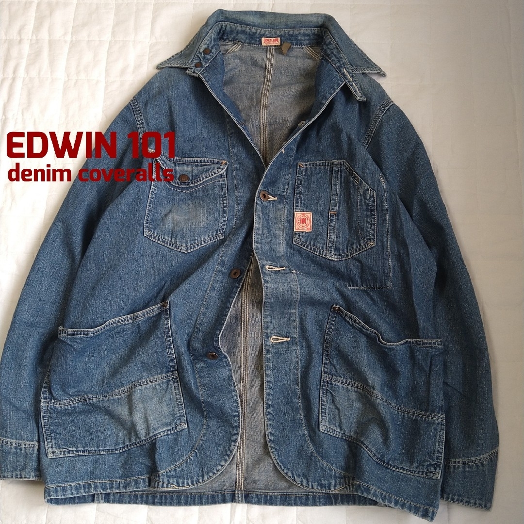 EDWIN(エドウィン)のエドウィン EDWIN 101 デニムカバーオール 完売 レア 美品 メンズのジャケット/アウター(Gジャン/デニムジャケット)の商品写真