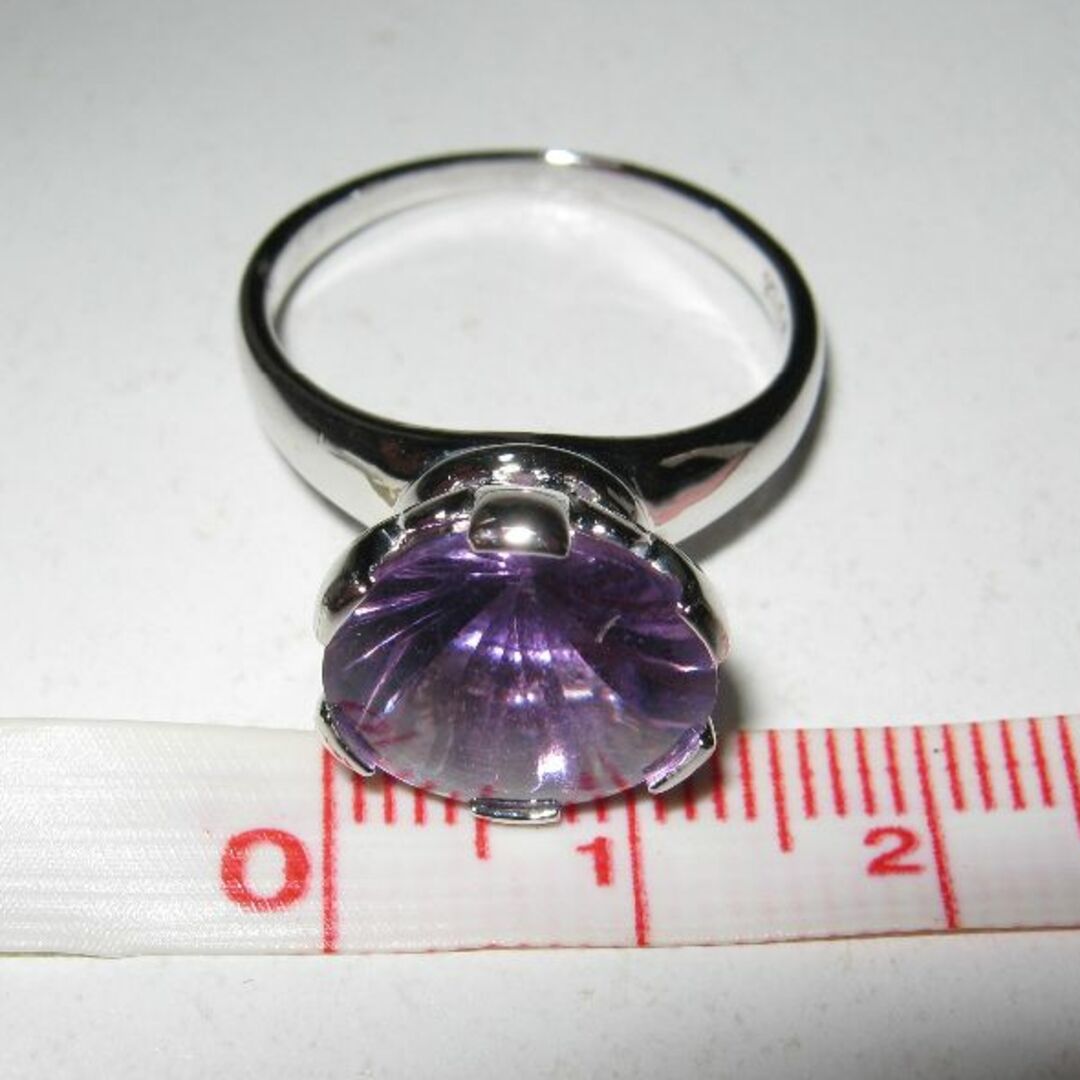 【アメジスト シルバーリング】紫水晶 パープル 指輪 お洒落 可愛い レディース レディースのアクセサリー(リング(指輪))の商品写真