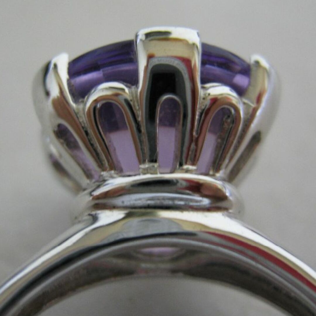 【アメジスト シルバーリング】紫水晶 パープル 指輪 お洒落 可愛い レディース レディースのアクセサリー(リング(指輪))の商品写真