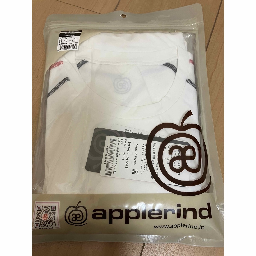 applerind アプルラインド　クルーネック長袖インナー　L 白 メンズのトップス(Tシャツ/カットソー(七分/長袖))の商品写真