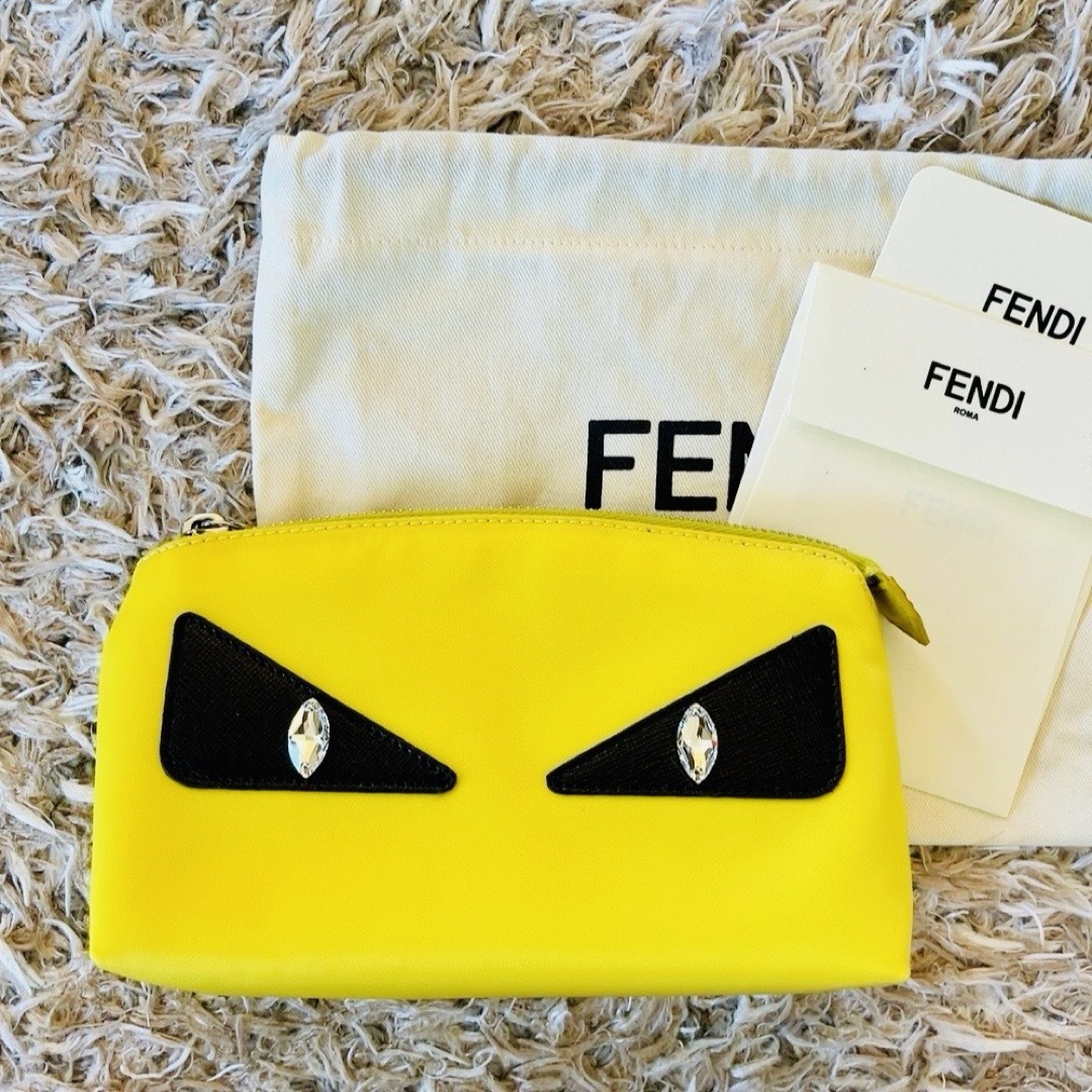 限定品【新品未使用　保存袋付】フェンディ モンスター ポーチ イエロー FENDI