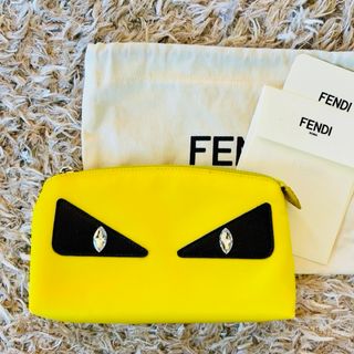 フェンディ(FENDI)の【新品未使用　保存袋付】フェンディ モンスター ポーチ イエロー FENDI(ポーチ)