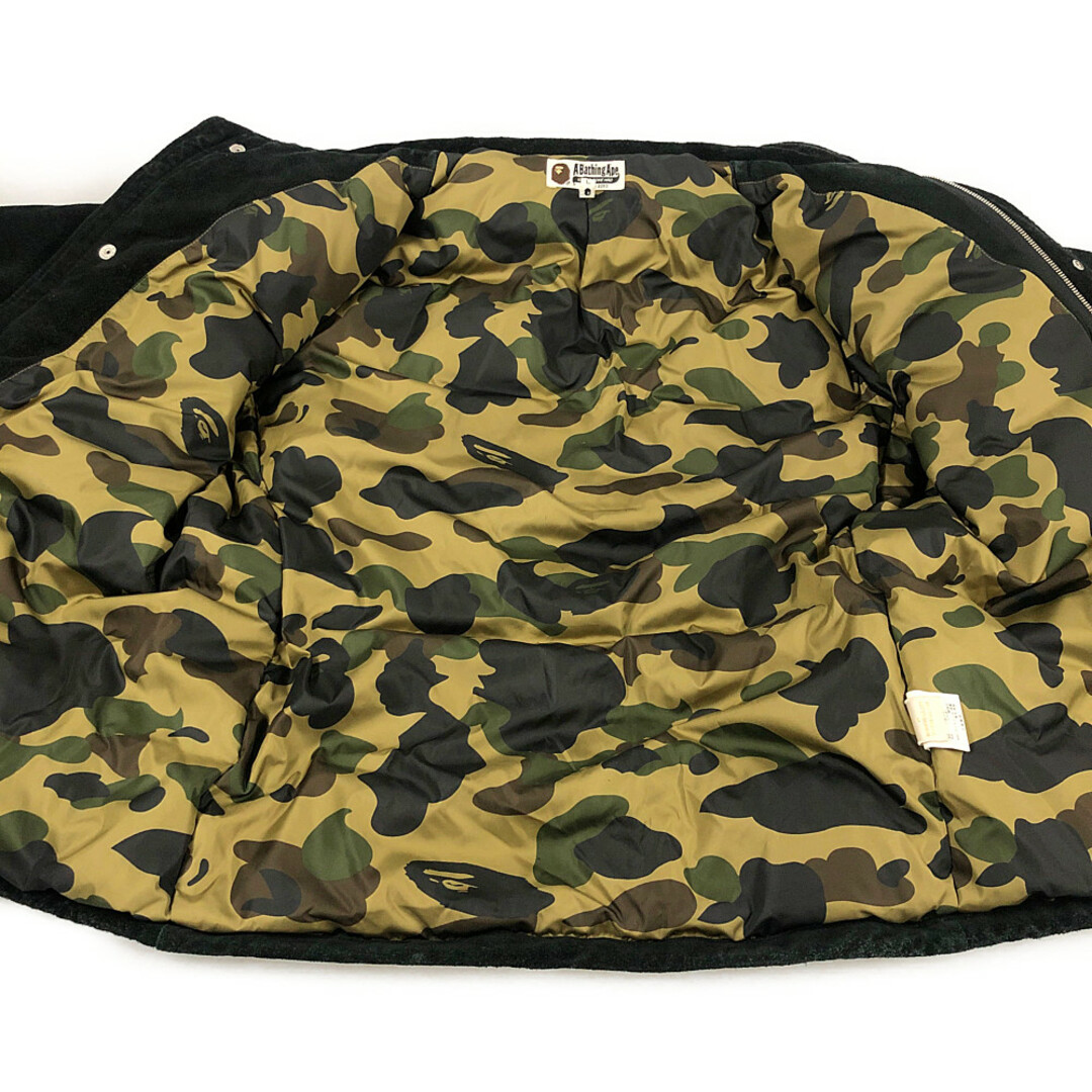 A BATHING APE(アベイシングエイプ)のA BATHING APE アベイシングエイプ スウェード M-65 ダウンジャケット 黒/グリーンカモ サイズL 正規品 / 32989 メンズのジャケット/アウター(ダウンジャケット)の商品写真