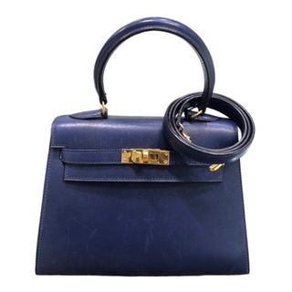 エルメス(Hermes)の　エルメス HERMES ミニケリー ブルーサフィール ボックスカーフ/〇W刻/GD金具 レディース ショルダーバッグ(ショルダーバッグ)