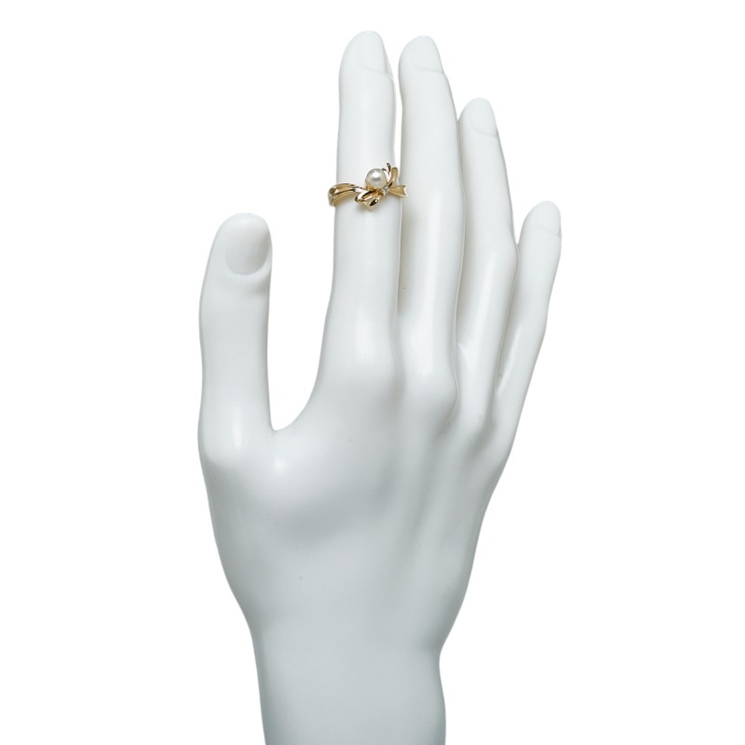 SEIKO(セイコー)の美品 K18YG イエローゴールド リング 指輪 アコヤパール 5.2mm ダイヤ 【1-0128990】 レディースのアクセサリー(リング(指輪))の商品写真