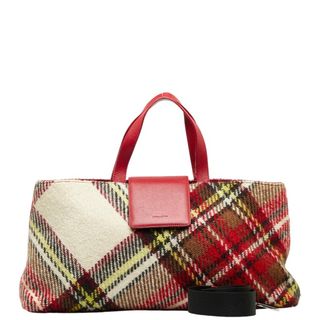 バーバリー(BURBERRY)のバーバリー チェック ハンドバッグ ショルダーバッグ 2WAY ウール レディース BURBERRY 【1-0129189】(ショルダーバッグ)