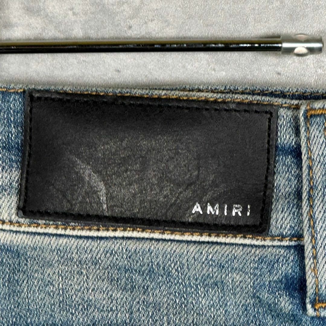 『AMIRI』アミリ (29) ダメージ加工 ストレッチデニムパンツカラーブルー