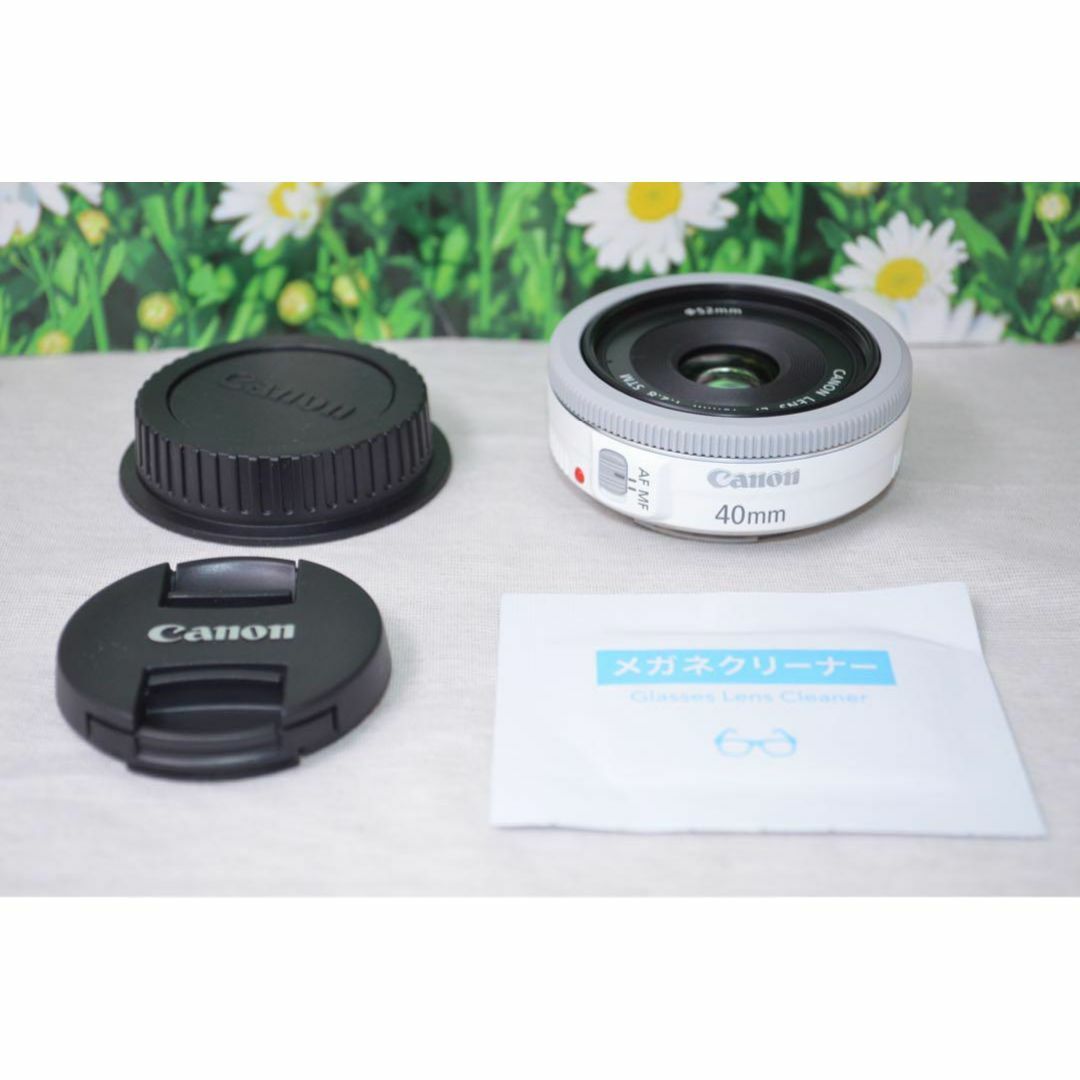 Canon - 極美品❤️Canon EF 40mm E2.8 STM ホワイト❤単焦点レンズの