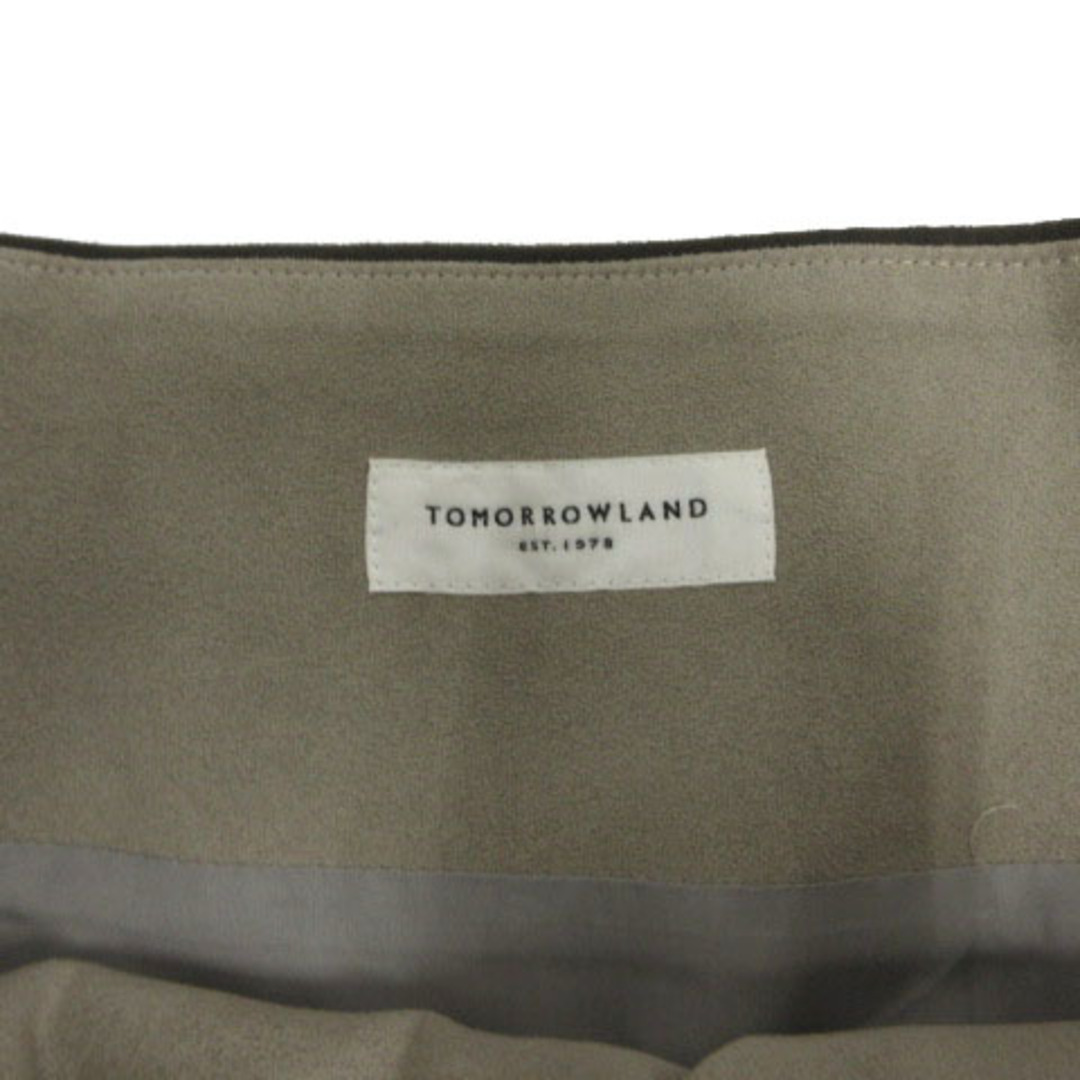 TOMORROWLAND(トゥモローランド)のトゥモローランド スカート ラップ ヌバック調 ミディ丈 日本製 茶系 36 レディースのスカート(ひざ丈スカート)の商品写真