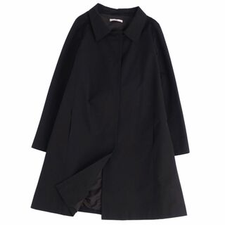 プラダ(PRADA)の美品 プラダ PRADA コート ロングコート コットン ポリエステル 無地 アウター レディース 40(M相当) ブラック(その他)