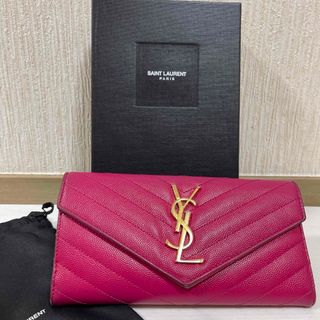 サンローラン(Saint Laurent)のサンローラン 長財布 レザー ピンク🩷(財布)