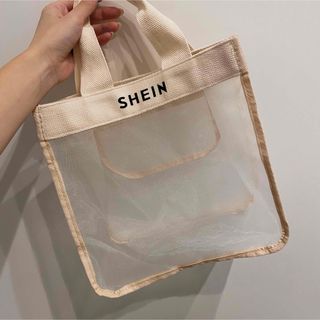 シーイン(SHEIN)のシーイン / メッシュバック ピンクベージュ 内ポケット(ハンドバッグ)