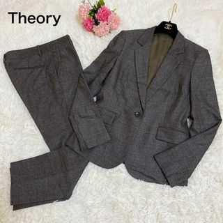 セオリー(theory)の美品☆Theory パンツスーツ 上下 セットアップ サイズL  グレー ウール(スーツ)