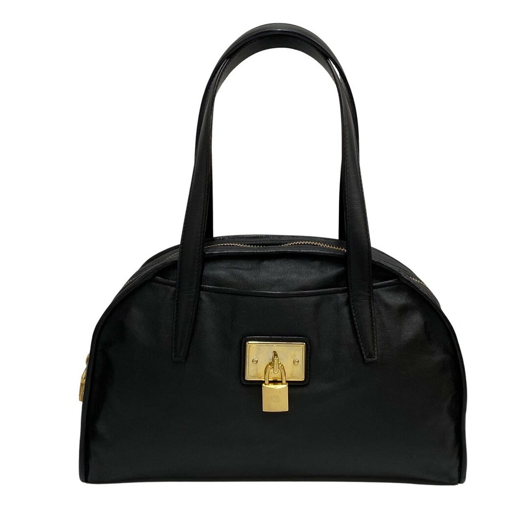 約22cm横極 美品 希少品 保存袋付き LOEWE ロエベ アナグラム ロゴ 金具 レザー ハンドバッグ ミニ ボストンバッグ ブラック 黒 78372