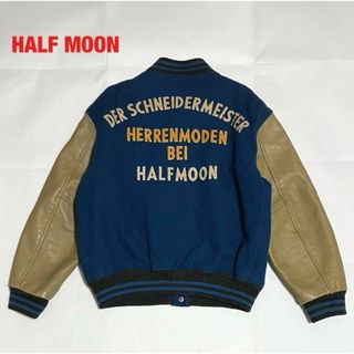 【希少】HALF MOON　スタジャン　牛革レザー　ワッペン　メンズビギ　80s