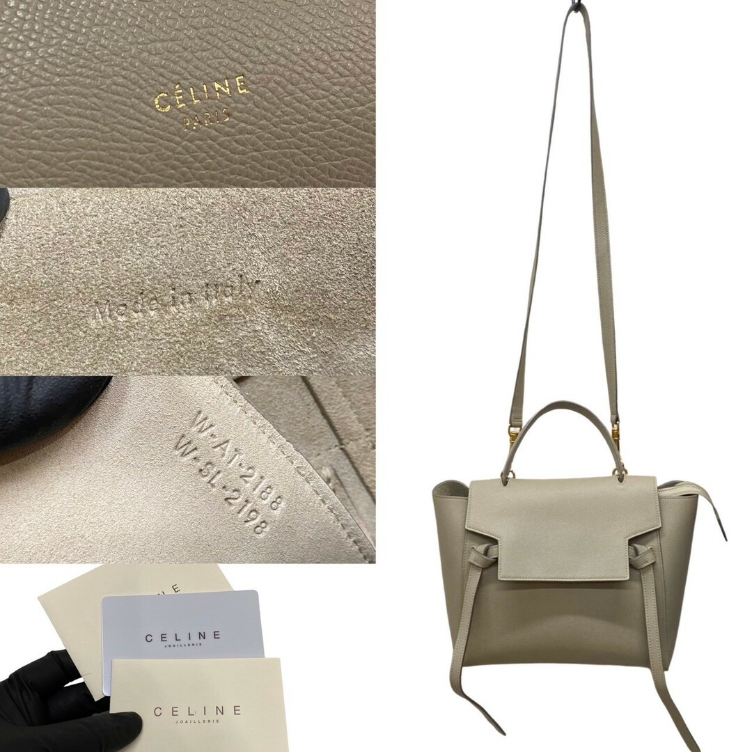 celine - 極 美品 袋付 CELINE セリーヌ ベルトバッグ マイクロ レザー