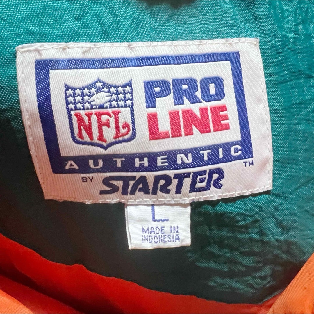 希少L☆STARTER×NFL マイアミドルフィンズ 刺繍 90s ハーフジップ 希少L☆STARTER×NFL マイアミドルフィンズ 刺繍 90s ハーフジップ