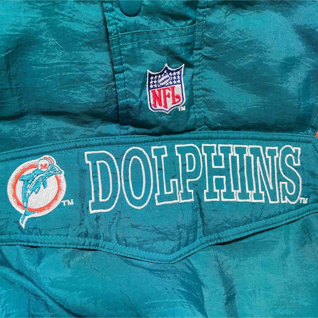 希少L☆STARTER×NFL マイアミドルフィンズ 刺繍 90s ハーフジップ 希少L☆STARTER×NFL マイアミドルフィンズ 刺繍 90s ハーフジップ