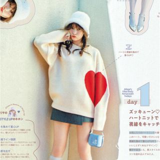 ロンハーマン(Ron Herman)のNKNIT＊ハートパターンニット　white x red(ニット/セーター)