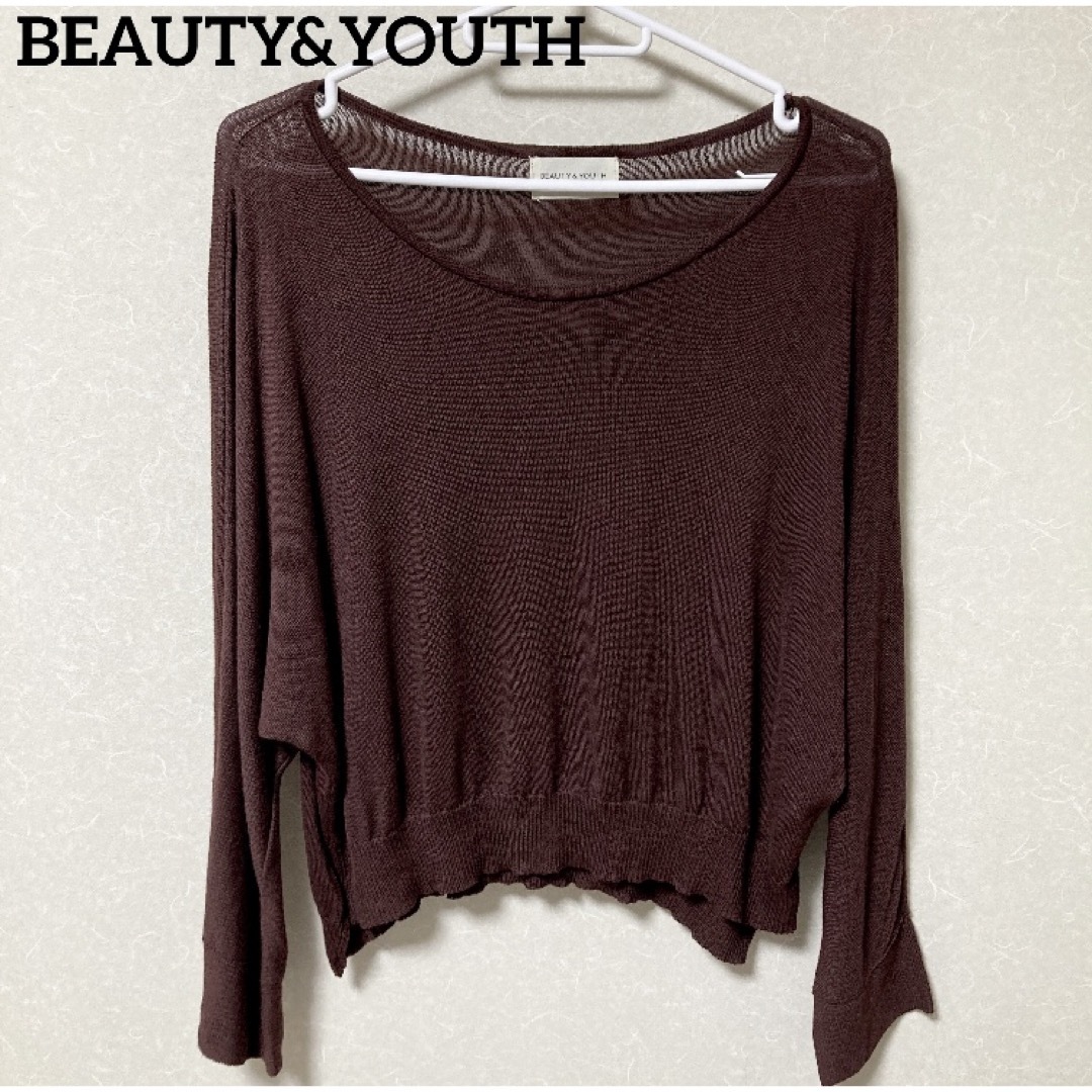 BEAUTY&YOUTH UNITED ARROWS(ビューティアンドユースユナイテッドアローズ)のBEAUTY&YOUTH ドルマンスリーブ ニットトップス 薄手 プルオーバー レディースのトップス(ニット/セーター)の商品写真