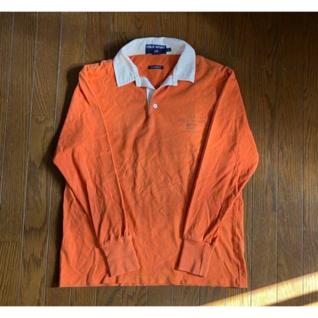 POLO RALPH LAUREN(ポロラルフローレン)の80s vintege  POLO SPORT  ラガーシャツ 　オレンジ　L メンズのトップス(その他)の商品写真