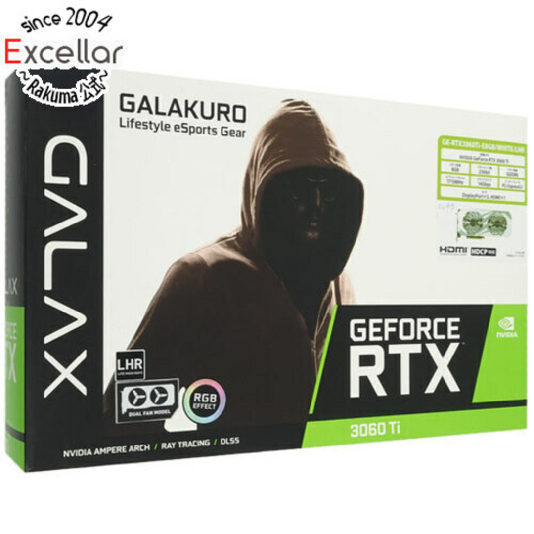 型番玄人志向グラボ　GALAKURO GK-RTX3060Ti-E8GB/WHITE/LHR　PCIExp 8GB　訳あり 元箱あり