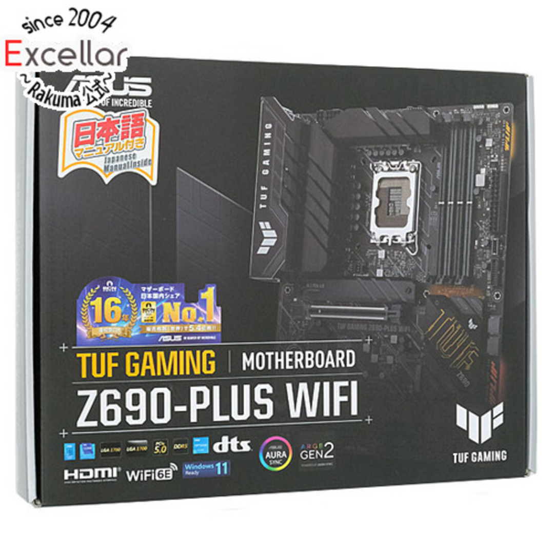 ANGELO GARBASUS(アンジェロガルバス)のASUS製　ATXマザーボード　TUF GAMING Z690-PLUS WIFI　LGA1700　未使用 スマホ/家電/カメラのPC/タブレット(PCパーツ)の商品写真