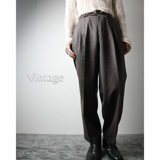 アートヴィンテージ(ART VINTAGE)の【vintage】2タック ワイド レトロ スラックス W32 ブラウン(スラックス)