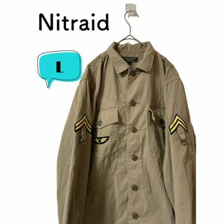 ナイトレイド(nitraid)のサンプル品　Nitraid ナイトレイド　刺繍ワークシャツ　L(ミリタリージャケット)