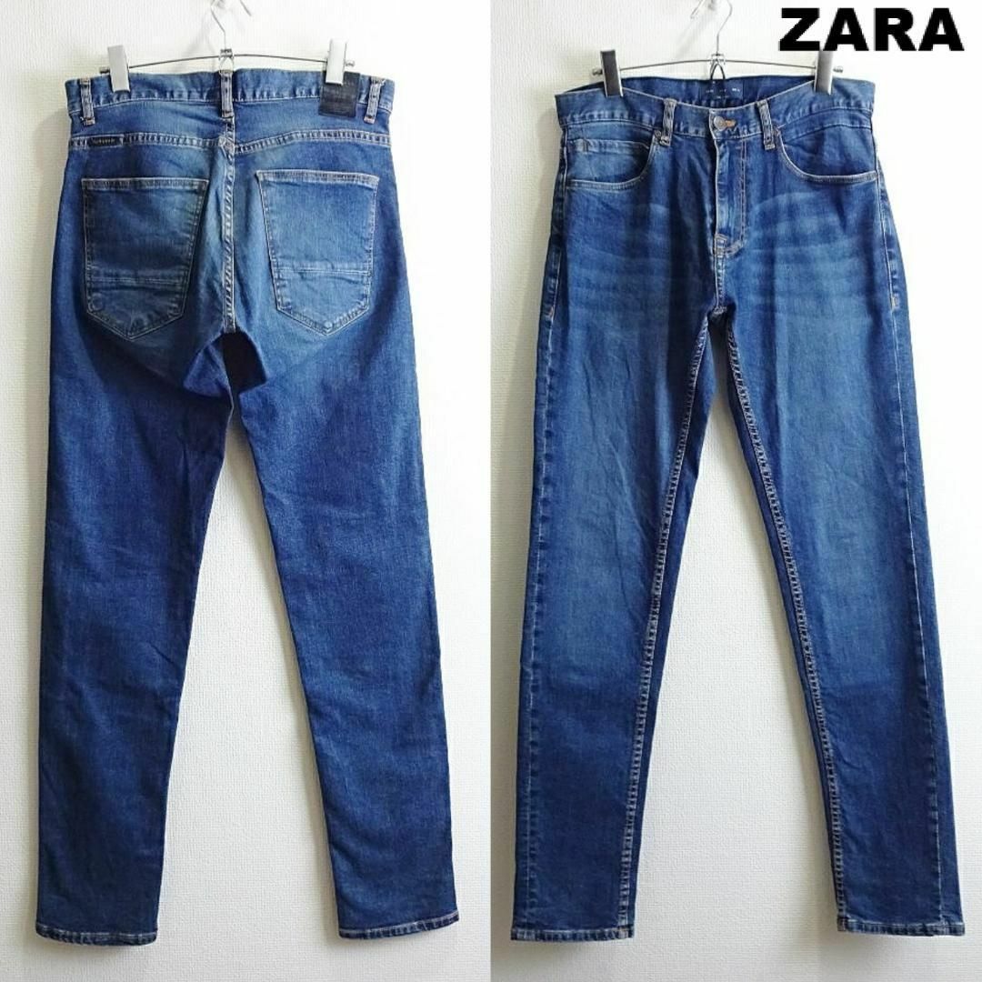 ZARA(ザラ)のZARA MAN　スリムフィットデニム　W78cm　ストレッチ　藍青　モロッコ製 メンズのパンツ(デニム/ジーンズ)の商品写真