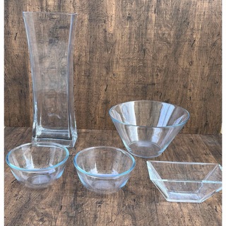 イケア(IKEA)のガラス製品　5個セット　IKEA イケア　ガラス　花瓶　花器　インテリア(その他)