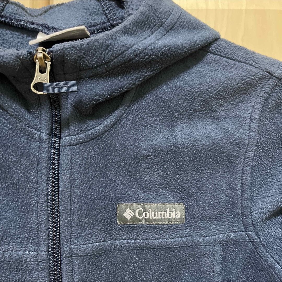 Columbia(コロンビア)のコロンビア　フリースジャケット　紺　フードつきジップアップ キッズ/ベビー/マタニティのキッズ服女の子用(90cm~)(ジャケット/上着)の商品写真