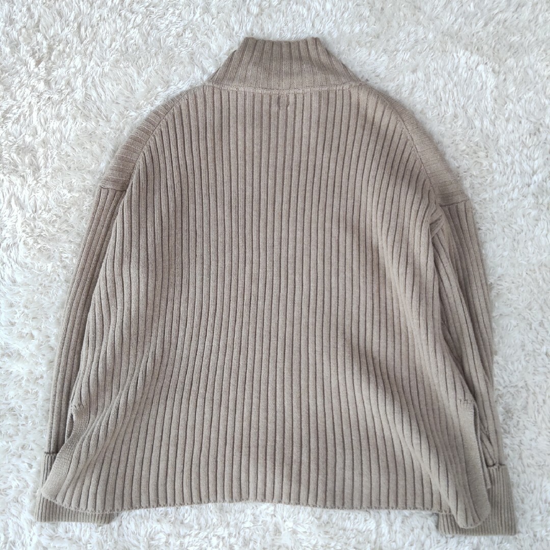 絶対的な信頼 ハイネック ロンハーマン 良品 リブニット ベージュ ゆったり ニット/セーター