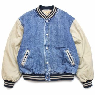 GAP - ①59U USA製90s OLD GAP ウールスタジャン 袖レザーメンズ古着の