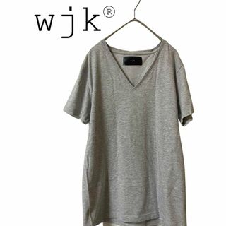 ダブルジェーケー(wjk)のWJK 1 mile Vネック　Tシャツ　グレー(Tシャツ/カットソー(半袖/袖なし))