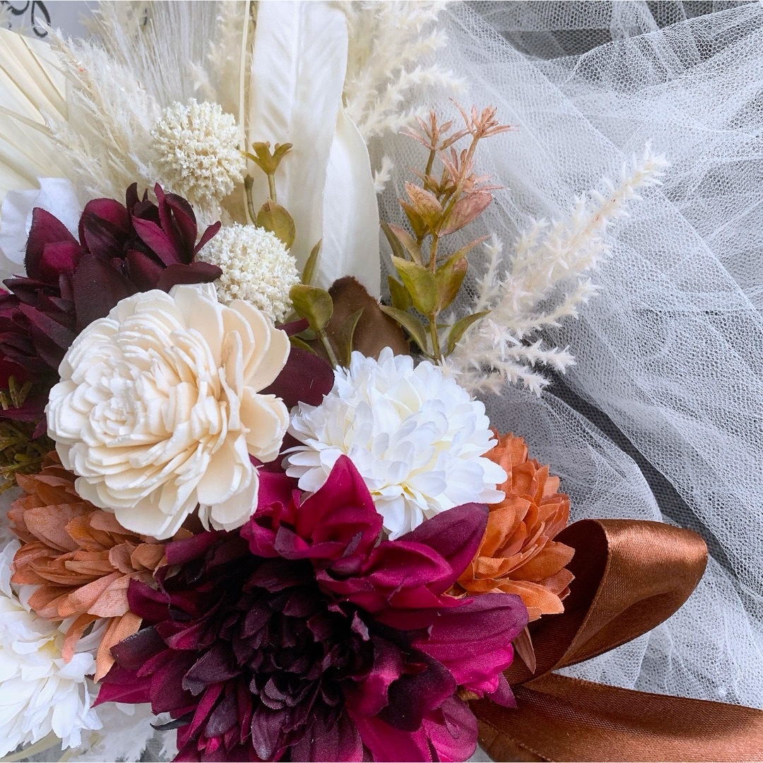 受注制作 No.180 クラッチブーケ 結婚式 前撮りテラコッタ 冬婚 受注制作 No.180 クラッチブーケ 結婚式 前撮りテラコッタ 冬婚